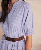 Mittelblaues gestreiftes Kleid Cordelia