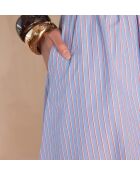 Mittelblaues gestreiftes Kleid Cordelia