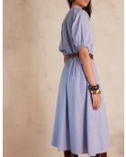 Mittelblaues gestreiftes Kleid Cordelia