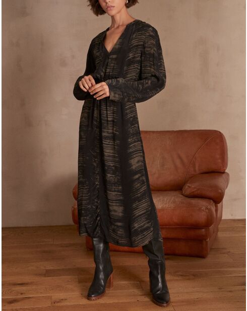Bedrucktes Kleid Maiwen in Khaki
