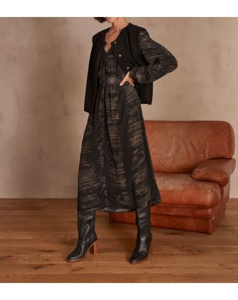 Bedrucktes Kleid Maiwen in Khaki