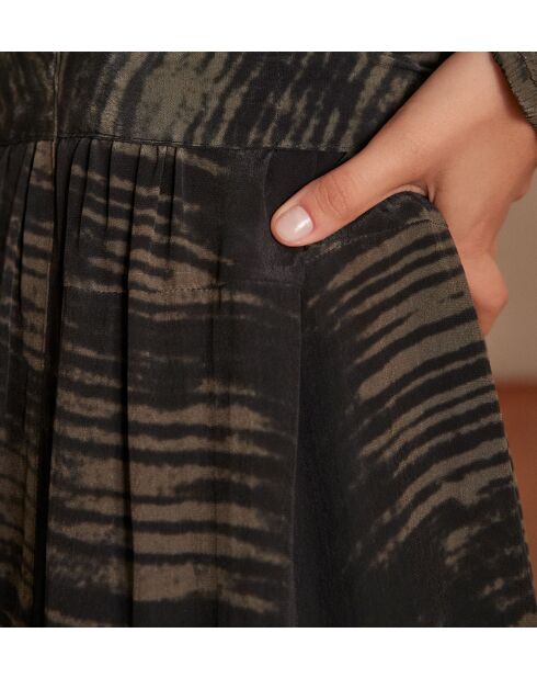 Bedrucktes Kleid Maiwen in Khaki