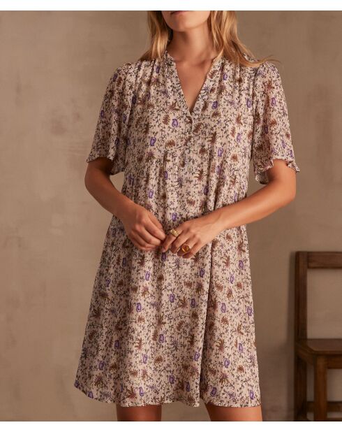 Albane-Kleid mit natürlichem Lurex-Print