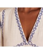 Blaues Kleid Rime mit Stickerei