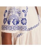 Blaues Kleid Rime mit Stickerei