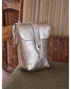 Mini borsa Gabriel in pelle argentata