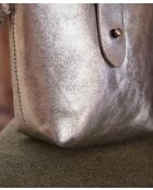 Mini borsa Gabriel in pelle argentata