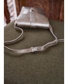 Mini borsa Gabriel in pelle argentata