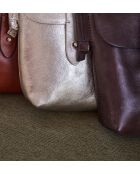 Mini borsa Gabriel in pelle argentata