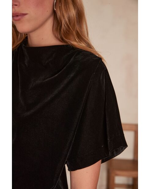 Mirage schwarzes Samtkleid