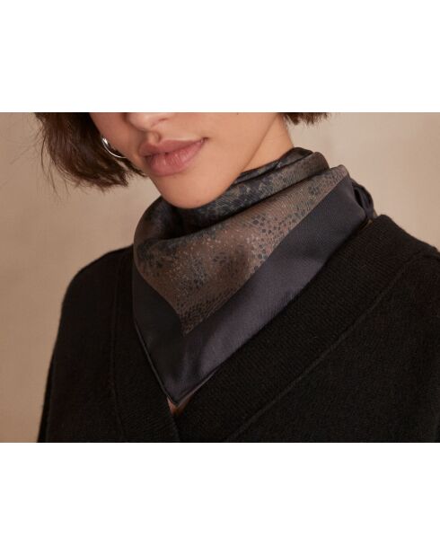 Foulard Ville encre marron foncé