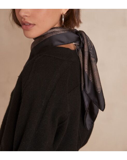 Foulard Ville encre marron foncé