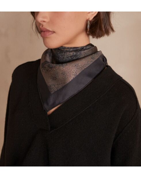 Foulard Ville encre marron foncé