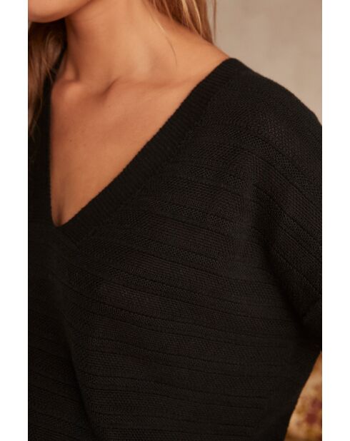 Maglione nero in maglia Line