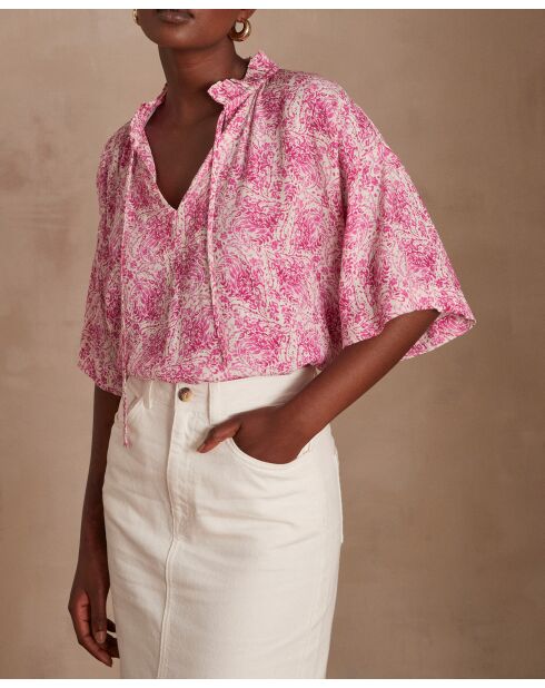 Blusa rosa pallido con stampa Becky