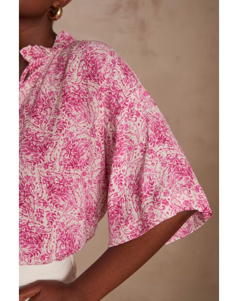 Blusa rosa pallido con stampa Becky