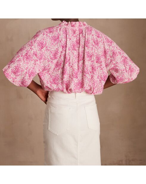 Blusa rosa pallido con stampa Becky