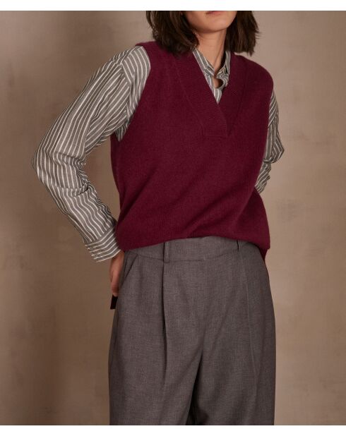 Burgunderfarbener Strickpullover Aristide