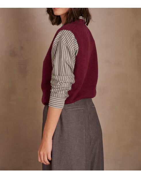 Burgunderfarbener Strickpullover Aristide