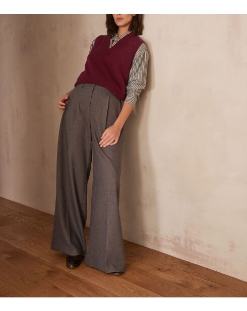 Burgunderfarbener Strickpullover Aristide