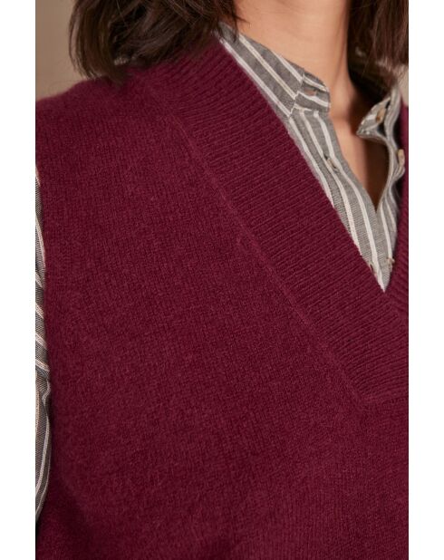 Burgunderfarbener Strickpullover Aristide