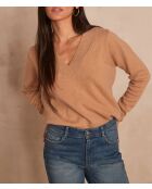 Leichter kamelfarbener Strickpullover Aaron