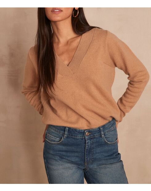 Leichter kamelfarbener Strickpullover Aaron