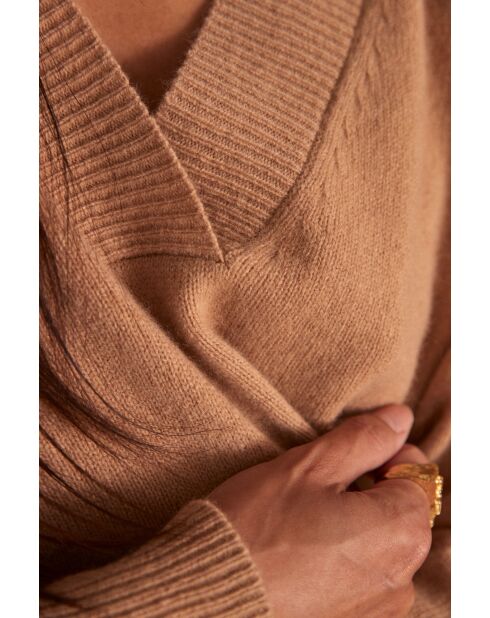 Leichter kamelfarbener Strickpullover Aaron