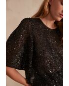 Bling schwarze Paillettenbluse