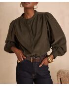 Blouse Senna en velours kaki