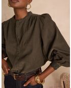 Blouse Senna en velours kaki