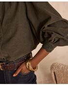 Blouse Senna en velours kaki
