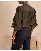 Blouse Senna en velours kaki