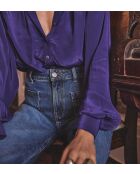 Violette Satinbluse Bradley