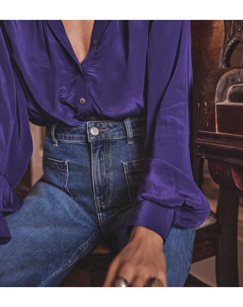 Violette Satinbluse Bradley