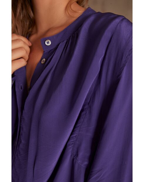 Violette Satinbluse Bradley