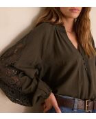 Blusa cachi ricamata Simone