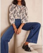 Blusa blu Saphir in cotone stampato