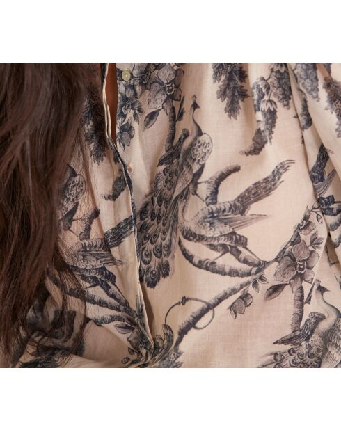 Blusa blu Saphir in cotone stampato