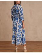 Mirana königsblaues bedrucktes Kleid