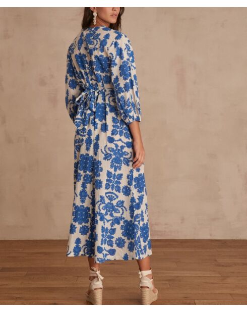Mirana koningsblauwe jurk met print