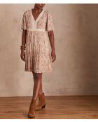 Mila gefrostetes rosafarbenes bedrucktes Kleid