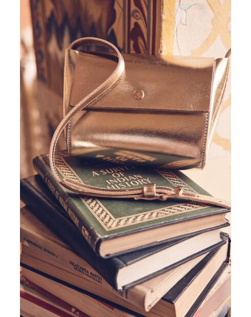 Petit sac Ghost en cuir doré