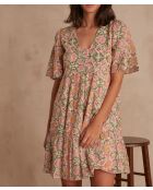Mélie Kleid mit Lurex-Print in Primrose