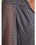Marineblauwe jurk met print Macha