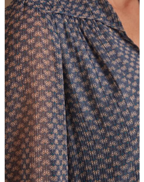 Marineblauwe jurk met print Macha