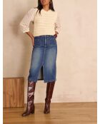 Dunkelindigofarbener Jeansrock Cleo