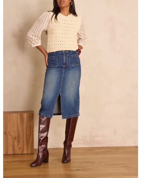 Dunkelindigofarbener Jeansrock Cleo