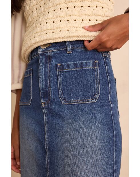 Dunkelindigofarbener Jeansrock Cleo