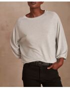 T-shirt con topazio lurex argentato